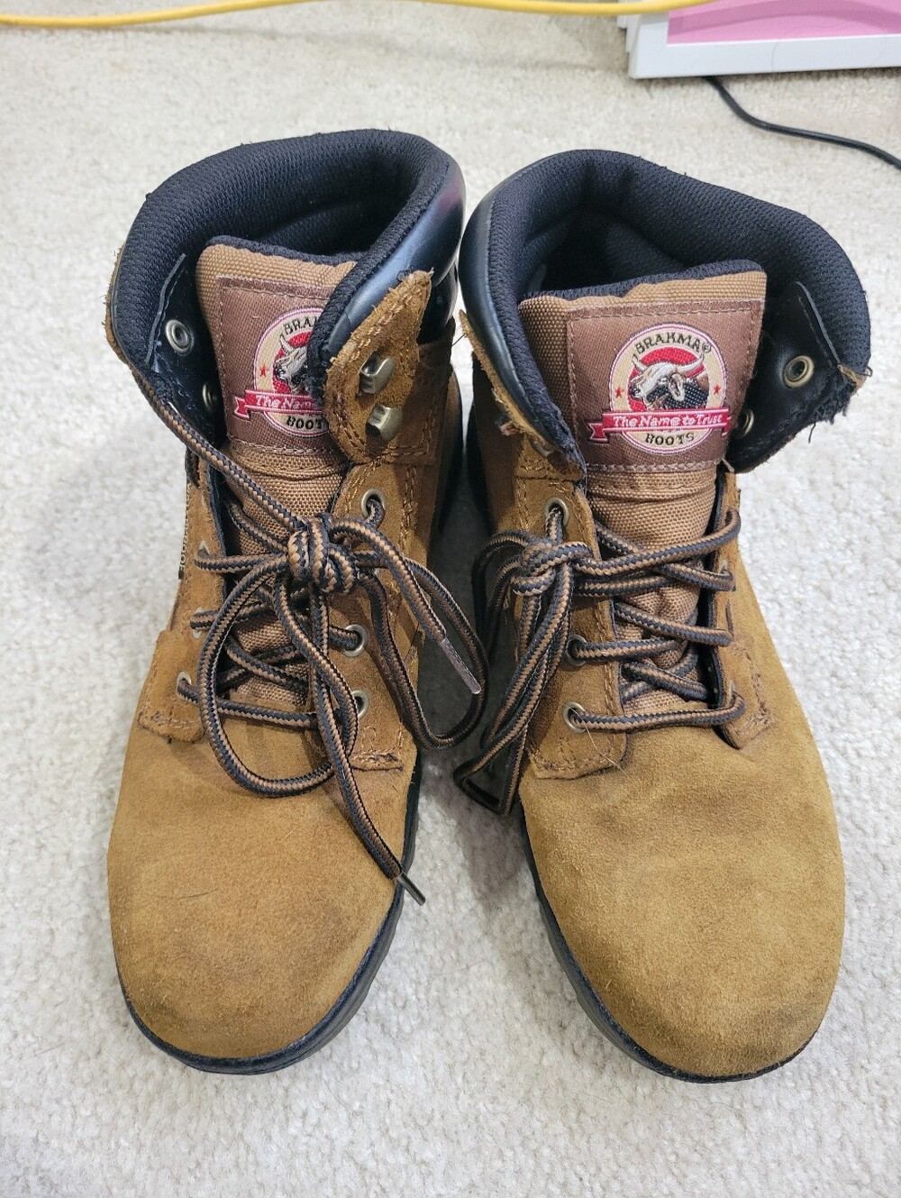 Brahma Women's Size 8 Work Boots Diane II Brown Leather Waterproof Steel Toe